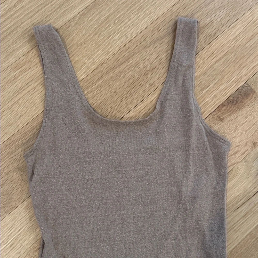 Ozma of California Christy Bodysuit, Regen Silk Noil Jersey, Tea XS - Picture 3 of 11
